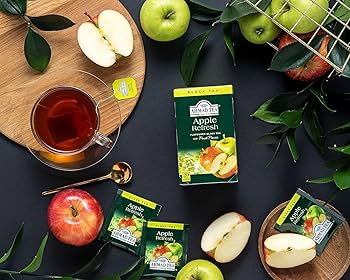 apple☆teaページ‼️ Amazon.com : Ahmad Tea Black Tea, Apple Refresh Teabags, 20 ct